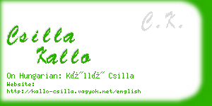 csilla kallo business card